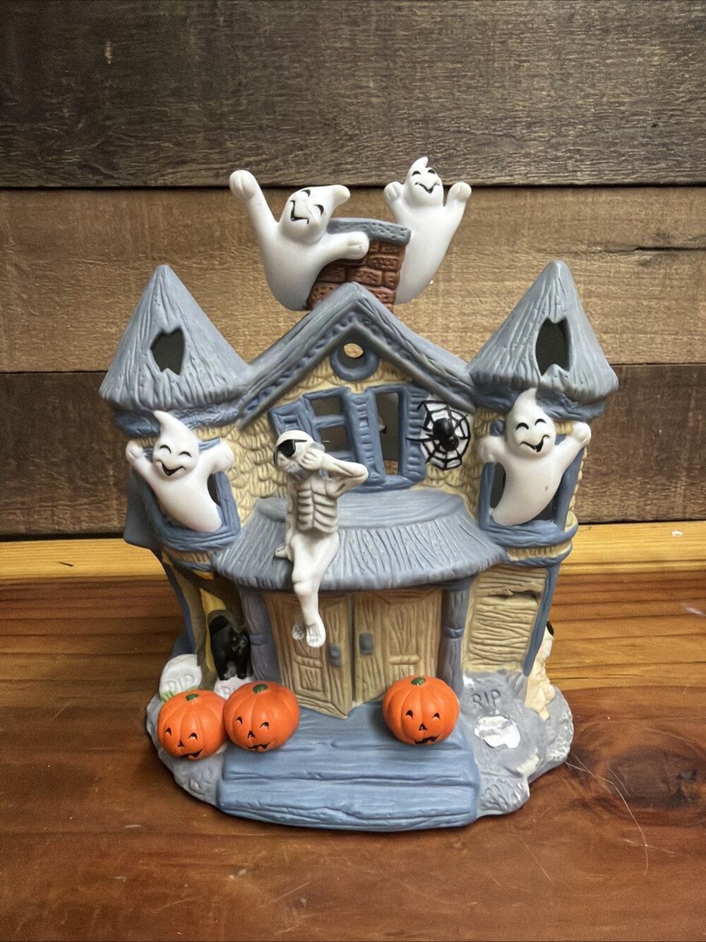 PARTYLITE Halloween Haunted Tealight House CANDLE Holder -flaw